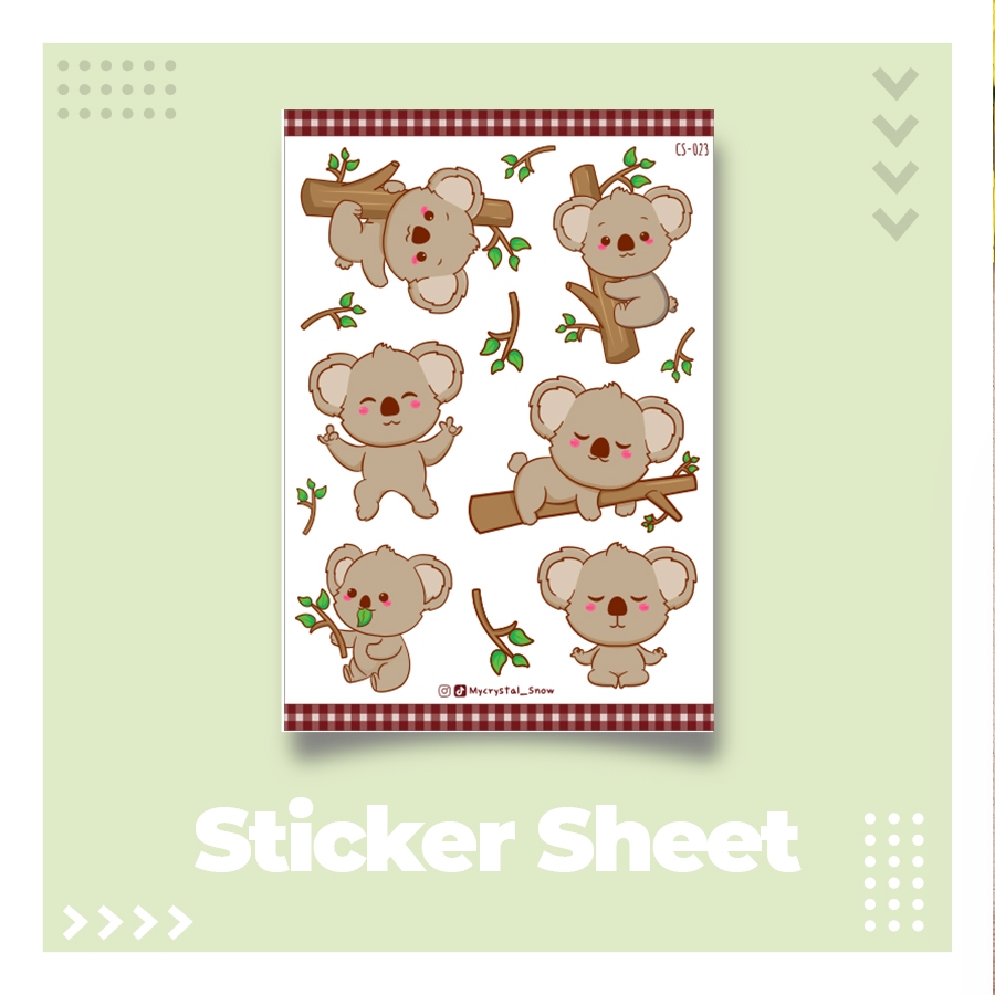 

Sticker Sheet | Koleksi Stiker Sheet Koala Lucu | Untuk Deco dan Jurnaling