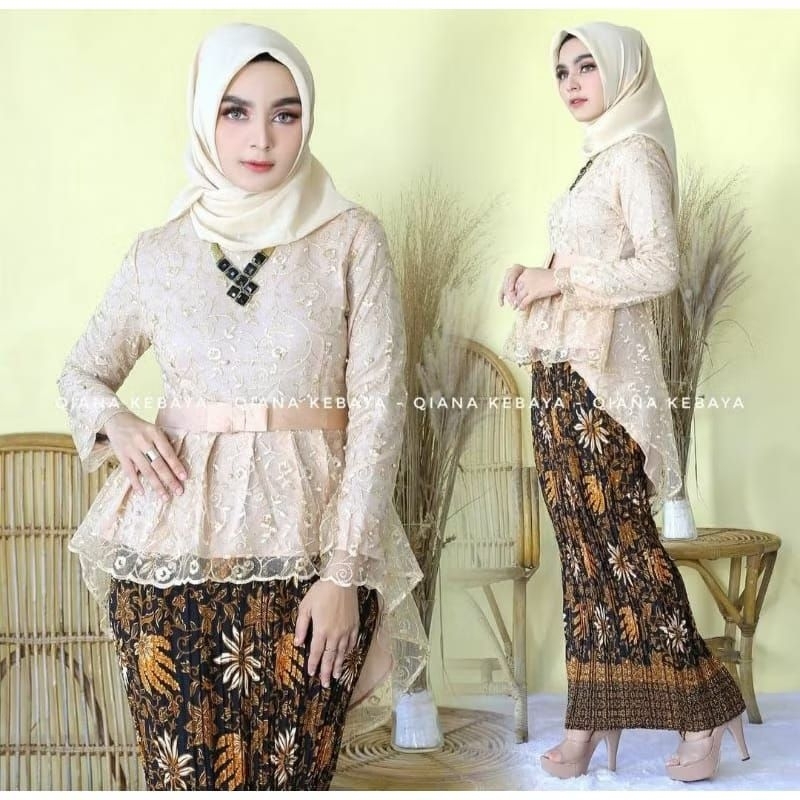 Set kebaya modern Aurora Pita kebaya wisuda remaja Seragam kondangan wanita 2025