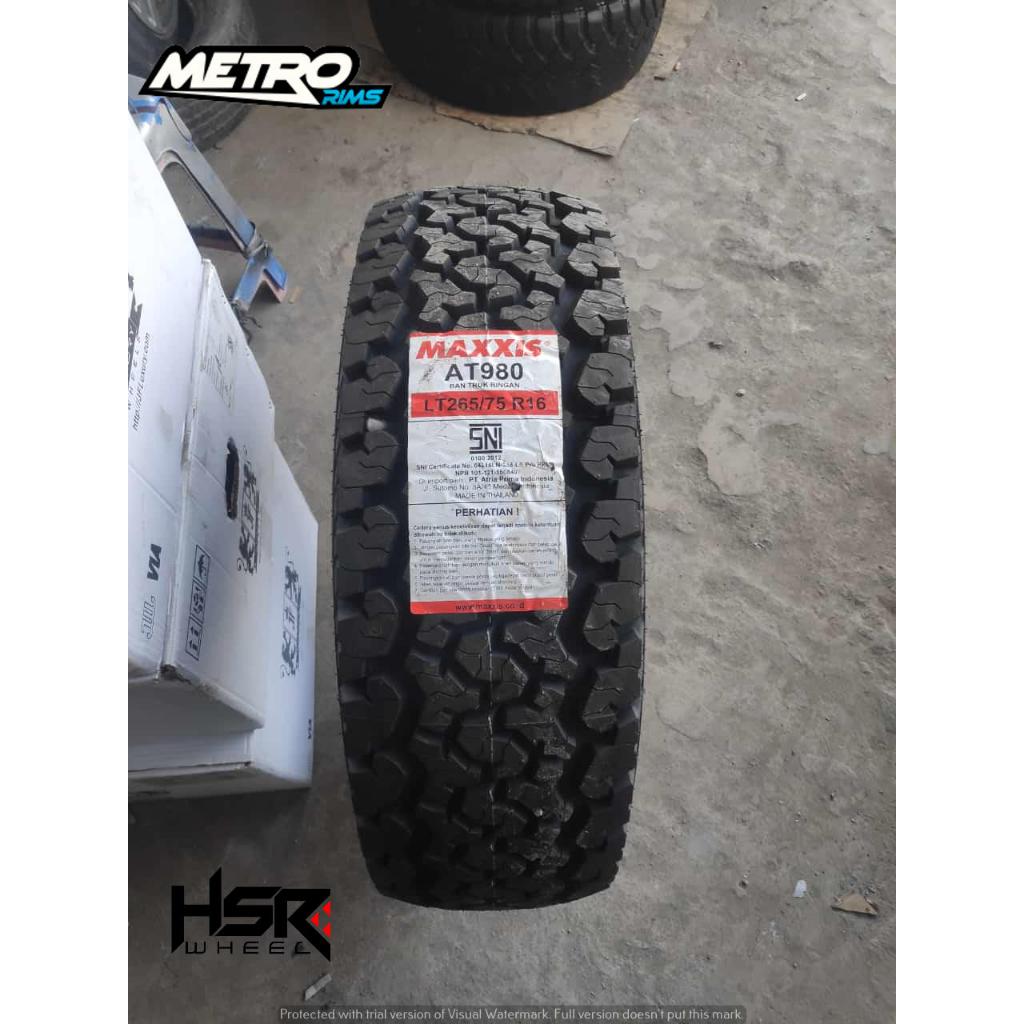 ban mobil semi offroad/lumpur ring 16 265/70 merk maxxis AT980 ukuran 265 70 R16 mobil gran fortuner