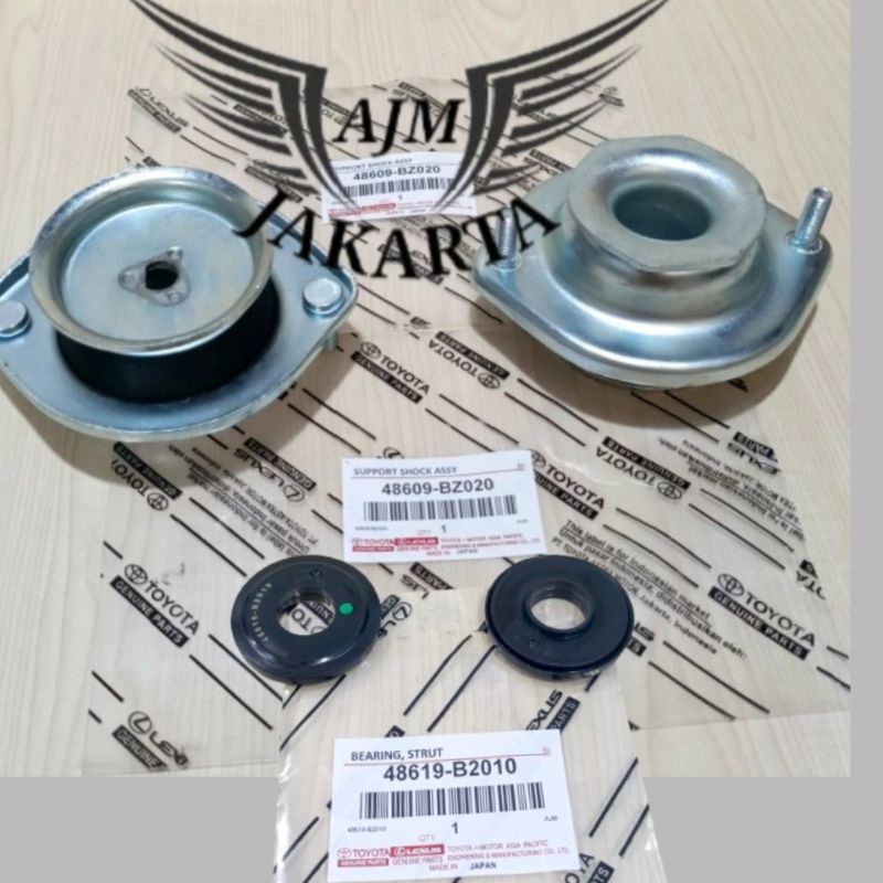 Support shock depan + bearing support Agya ayla sirion japan 1set