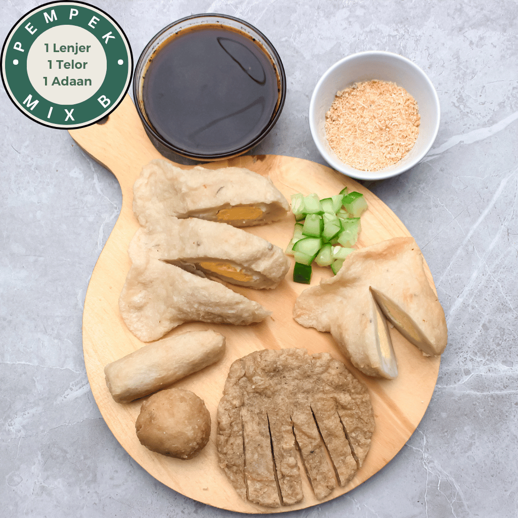 

Pempek Mix B (Lenjer, Telor dan Adaan)