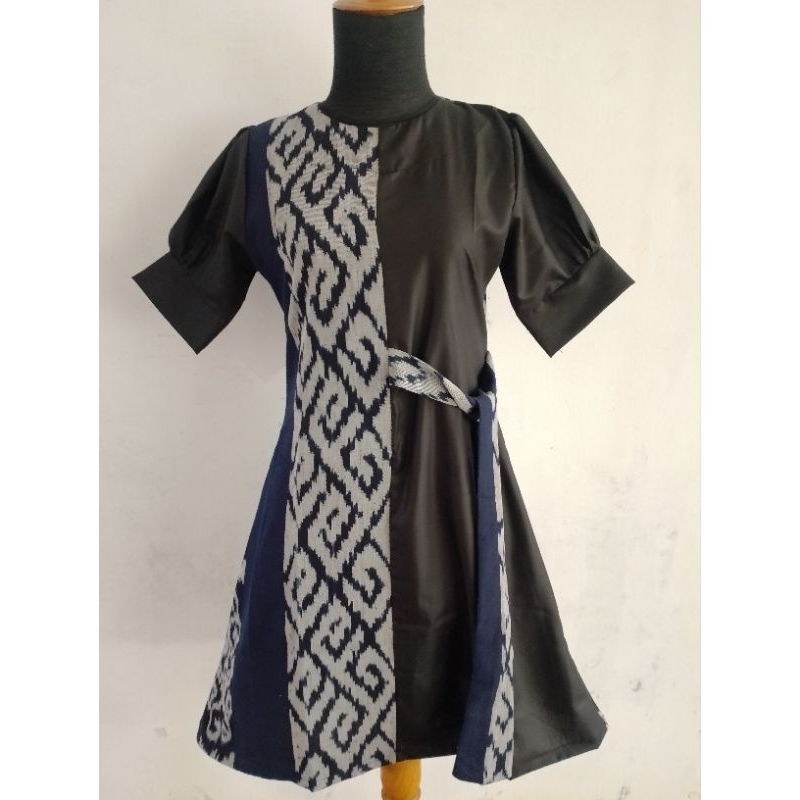 DRESS TENUN IKAT ETNIK - DRESS TENUN MIX KATUN TOYOBO OT223