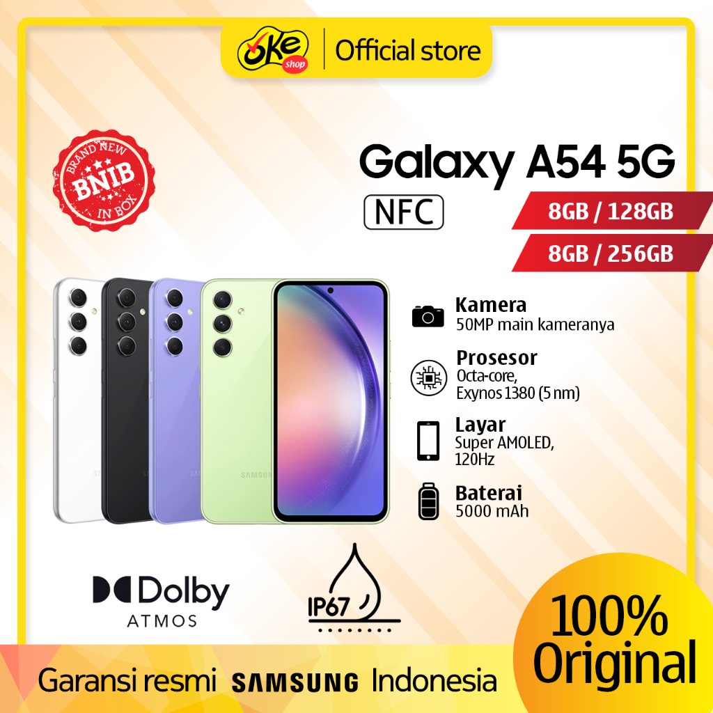 Samsung Galaxy A54 5G Smartphone 8/256GB Garansi Resmi SEIN