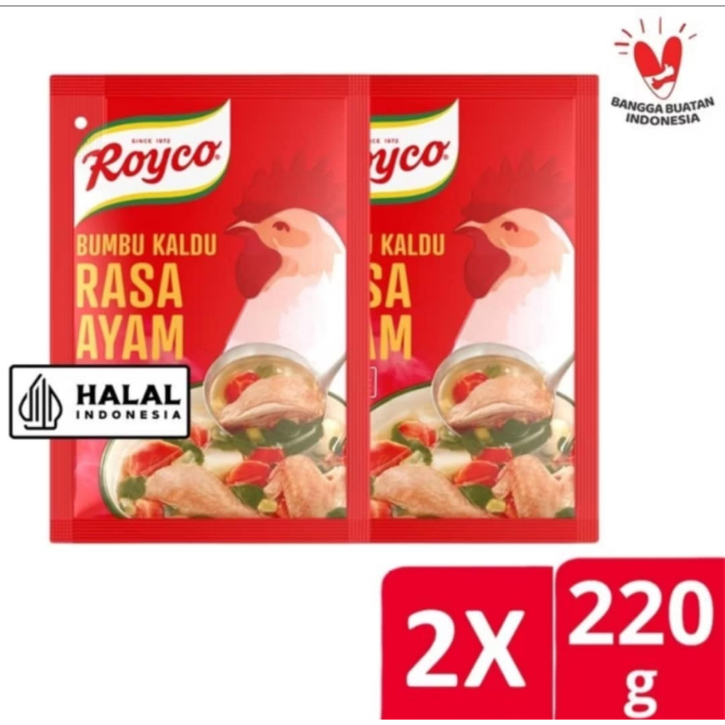 

Royco BUMBU KALDU Penyedap Makanan Penyedap Rasa AYAM Beryodium 220G x2, / n [ 2 PCS ] Royco Bumbu Kaldu Sapi 220gram