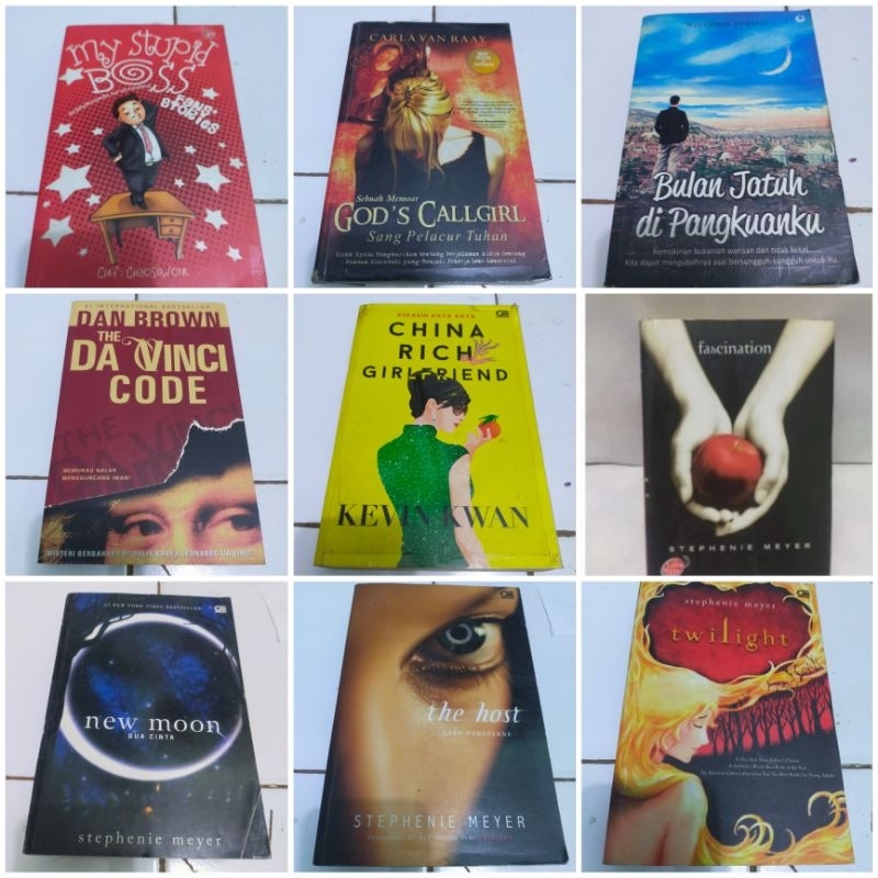 Novel Stephanie Meyer New moon Dua cinta The host sang pengelana Twilight  Eclipse gerhana Breaking 