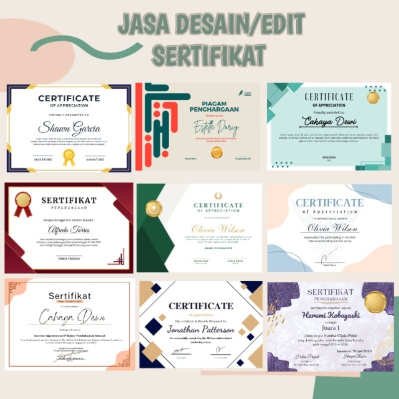 Jasa Desain Edit Sertifikat