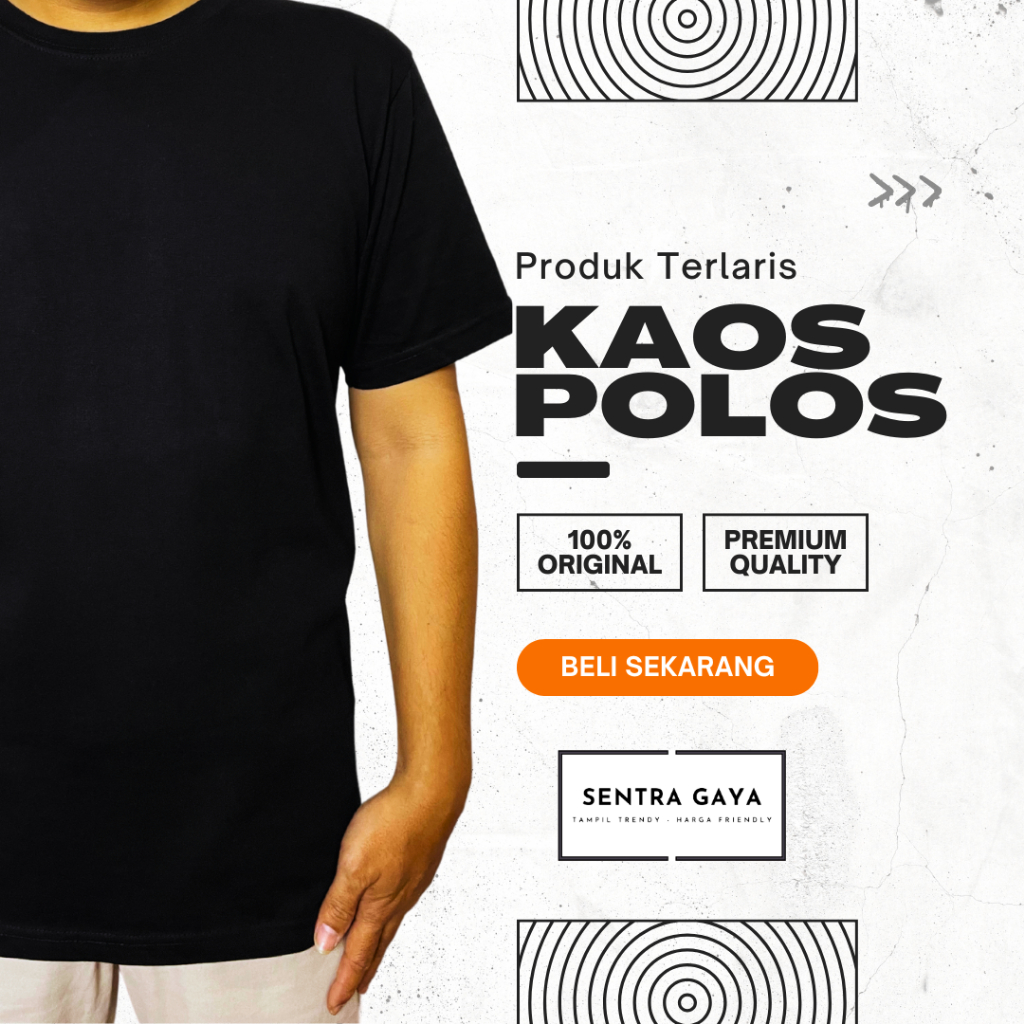 T Shirt Reguler Polos Hitam Gelap Kaos T-Shirt Tshirt
