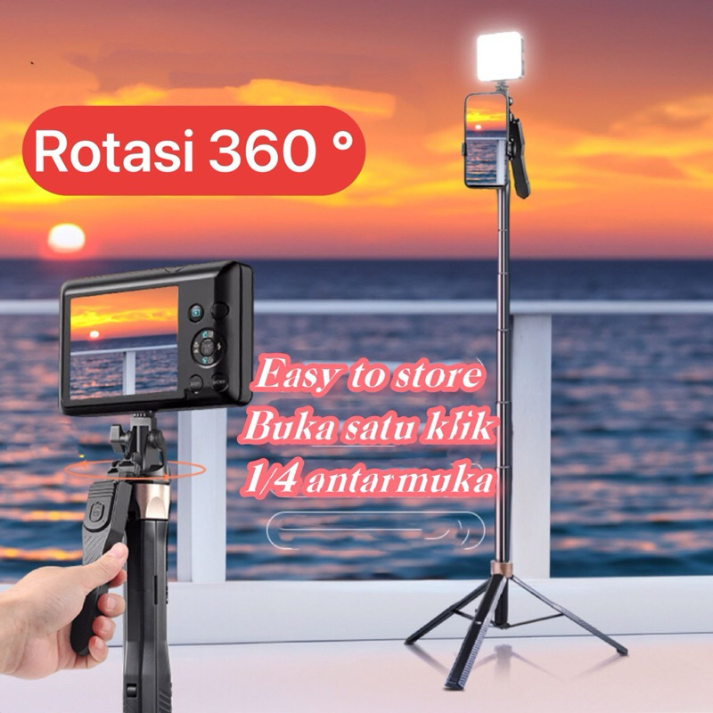 【HNM】T19 160cm Tongsis Bluetooth Selfie Stick Tripod With Remote/Fill light Tongsis Tripod Remote To