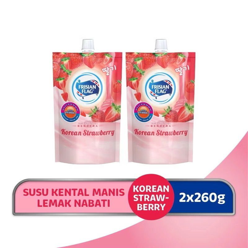 

Frisian Flag Bendera Kental Manis Korean Strawberry Pouch 260g x 2