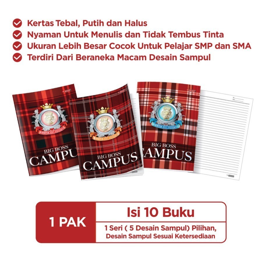 

Buku Tulis Big Boss 50 Lembar Pak Isi 10 Buku