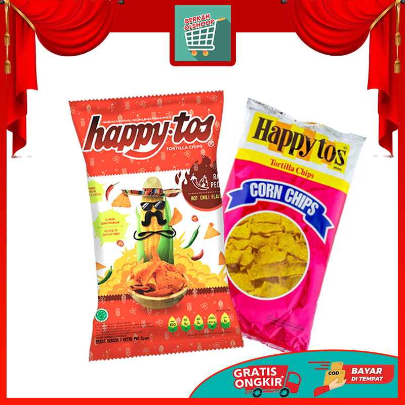 

HAPPY TOS TORTILLA CHIPS 140 G POTONGAN 30% KHUSUS LIVE