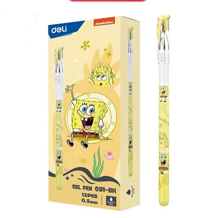 

DELI - EG91-BK Bolpen Gel / Pulpen Ketebalan 0.5 mm Warna Hitam Motif Spongebob