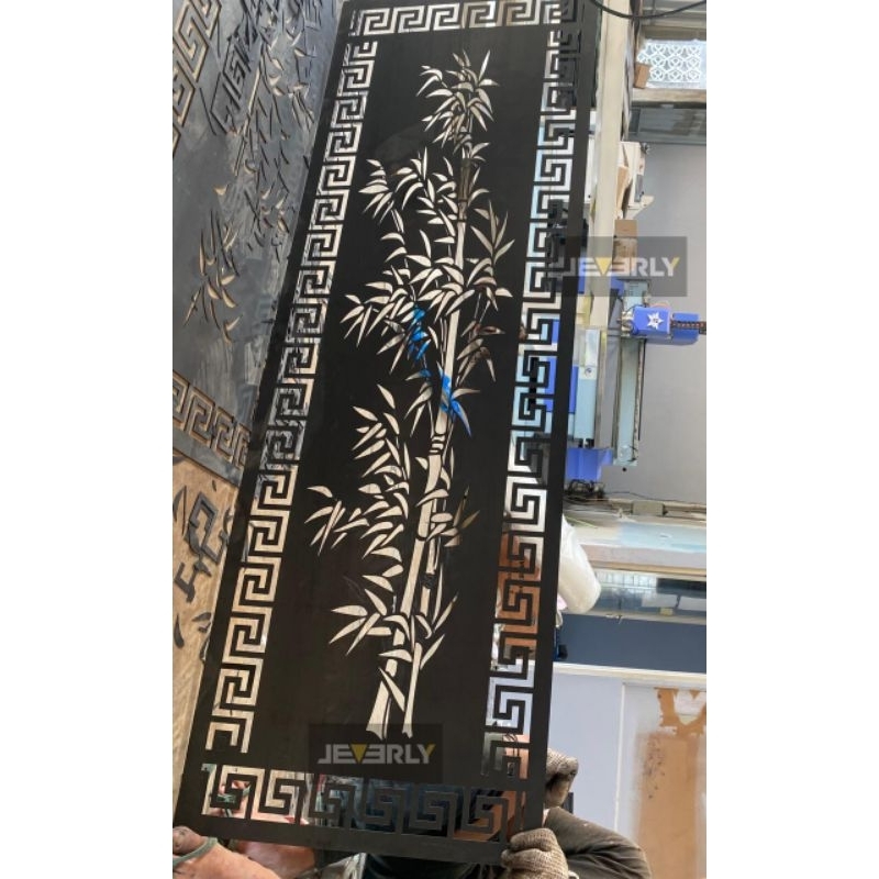 KRAWANGAN PLAT BESI PAGAR / CUTTING LASER MOTIF BAMBU