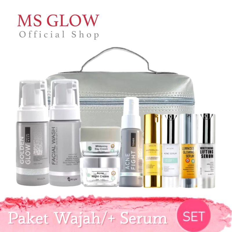 Ms Glow Paket Wajah Bonus Produk & Pouch - Pilihan Lengkap Untuk Semua Jenis Kulit