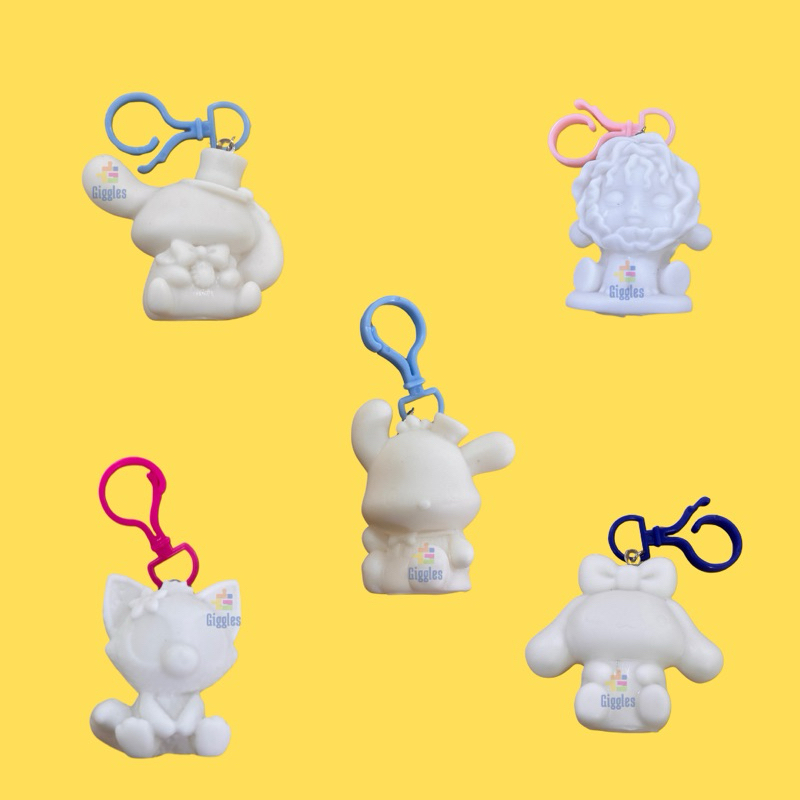

DIY FLUID Keychain BEARBRICK Mainan Anak Melukis Mewarnai Gantungan Kunci Plastik (5/5)