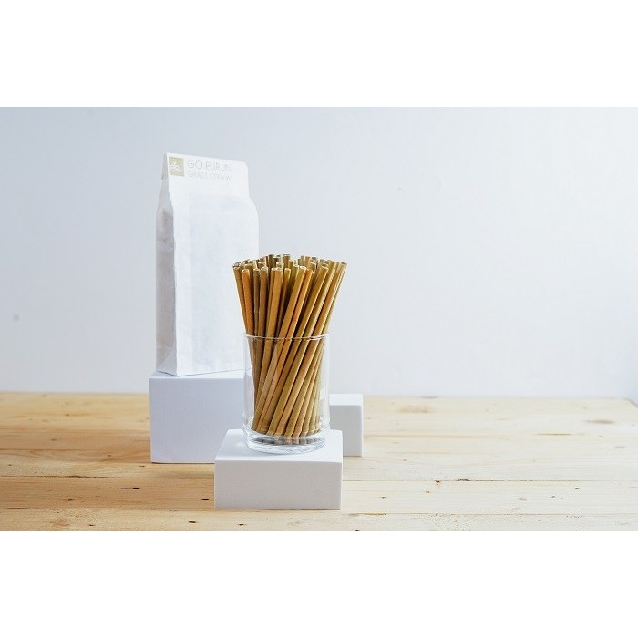 100 Pcs Sedotan Purun Grass Straw Pack Eco Friendly pack