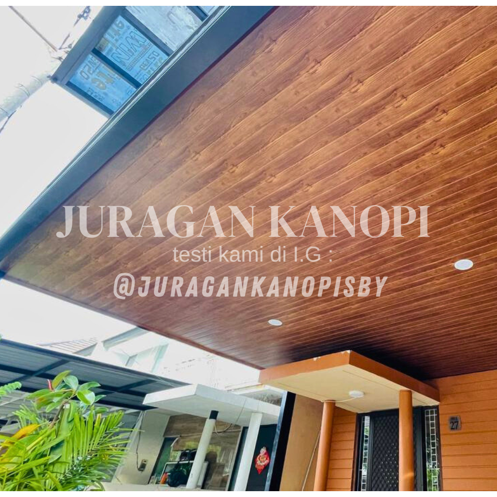 Kanopi plfon + atap alderon double layer murah terpasang