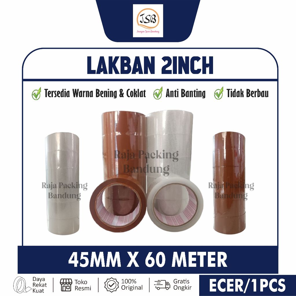 

Lakban 45mm x 60m REAL Lakban 2 inch Lakban Bening Lakban Coklat Selotip Lakban murah Grosir Lakban Termurah