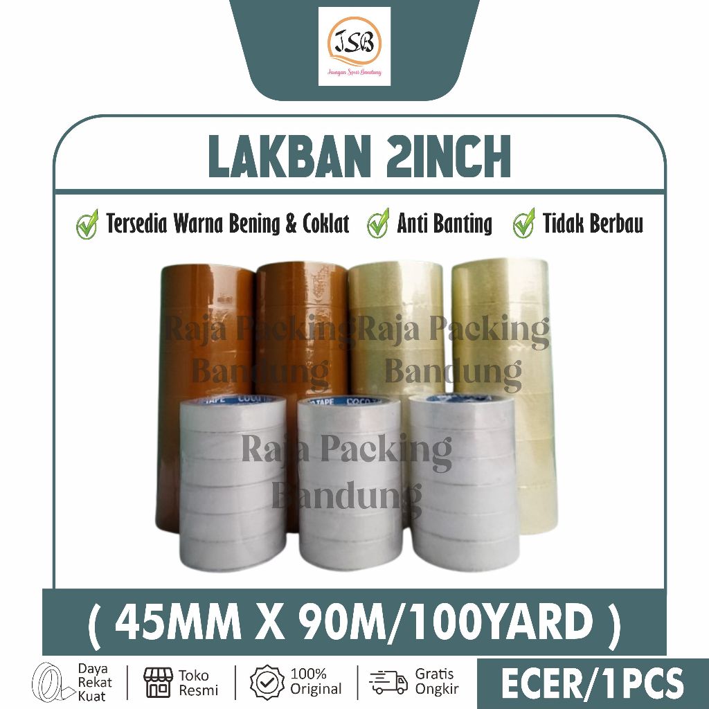 

Lakban Bening - Lakban Coklat (45mm x 90m/100yard) REAL Lakban Selotip Lakban OPP Lakban 2 inch murah berkualitas