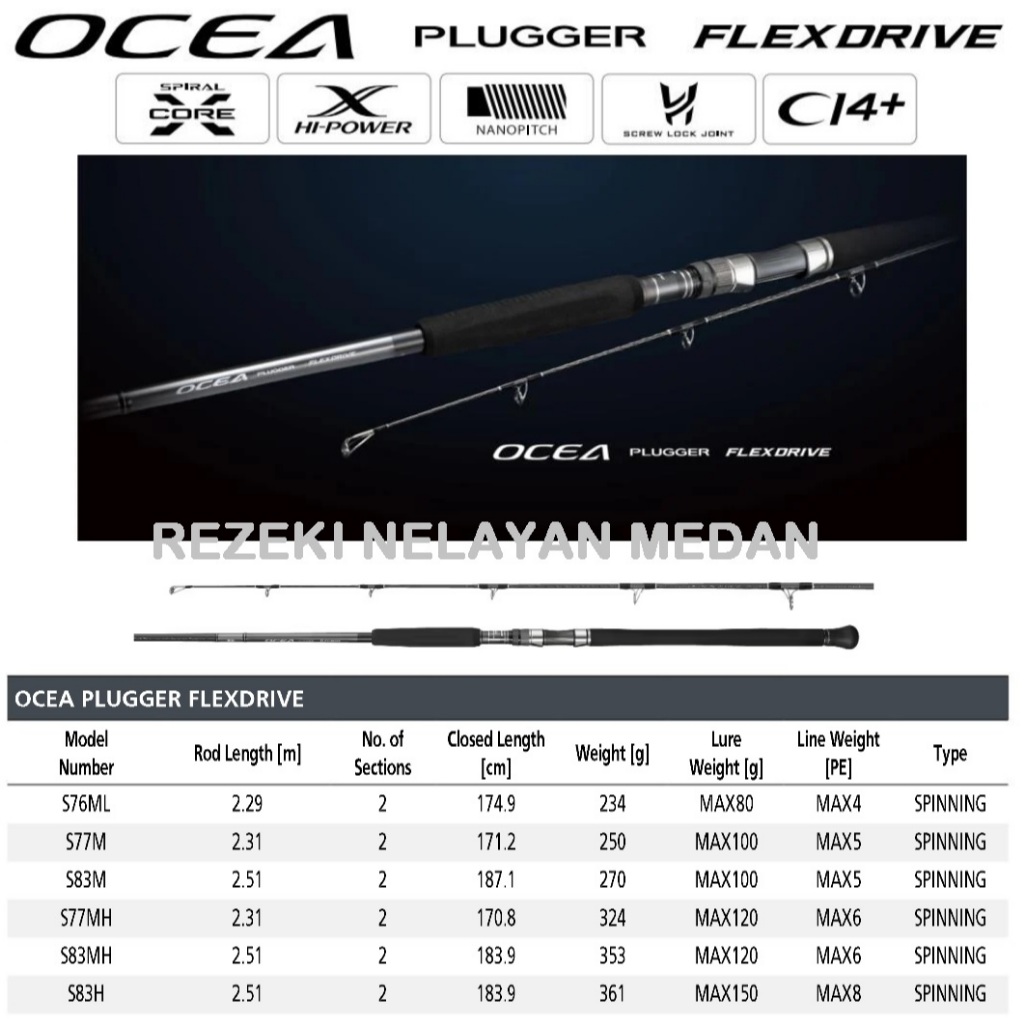 Joran Popping SHIMANO Ocea Plugger Flexdrive 2022