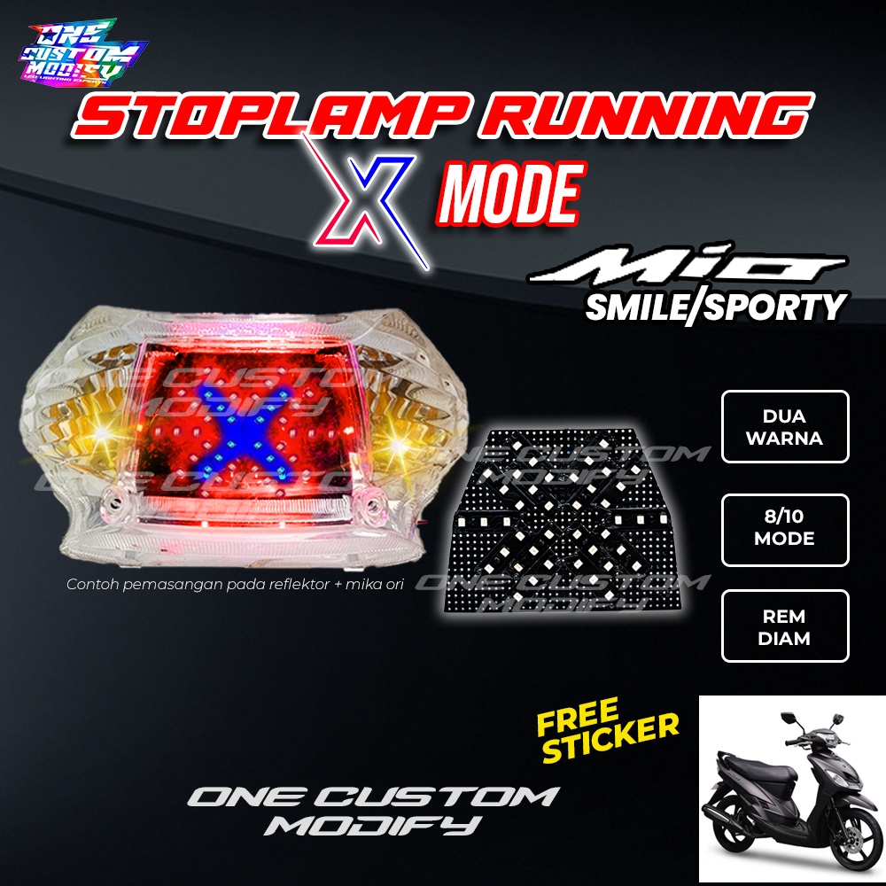 Stoplamp Running X Mode  Mio Karbu Lampu Rem LED Motor Variasi One Custom Modify
