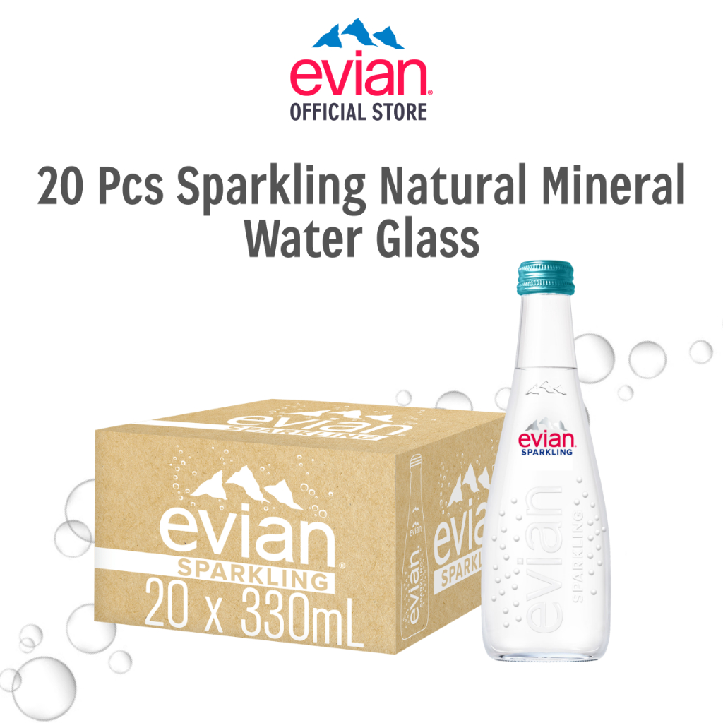 

Evian Sparkling Mineral Water Glass 330ml - Isi 20 Pcs