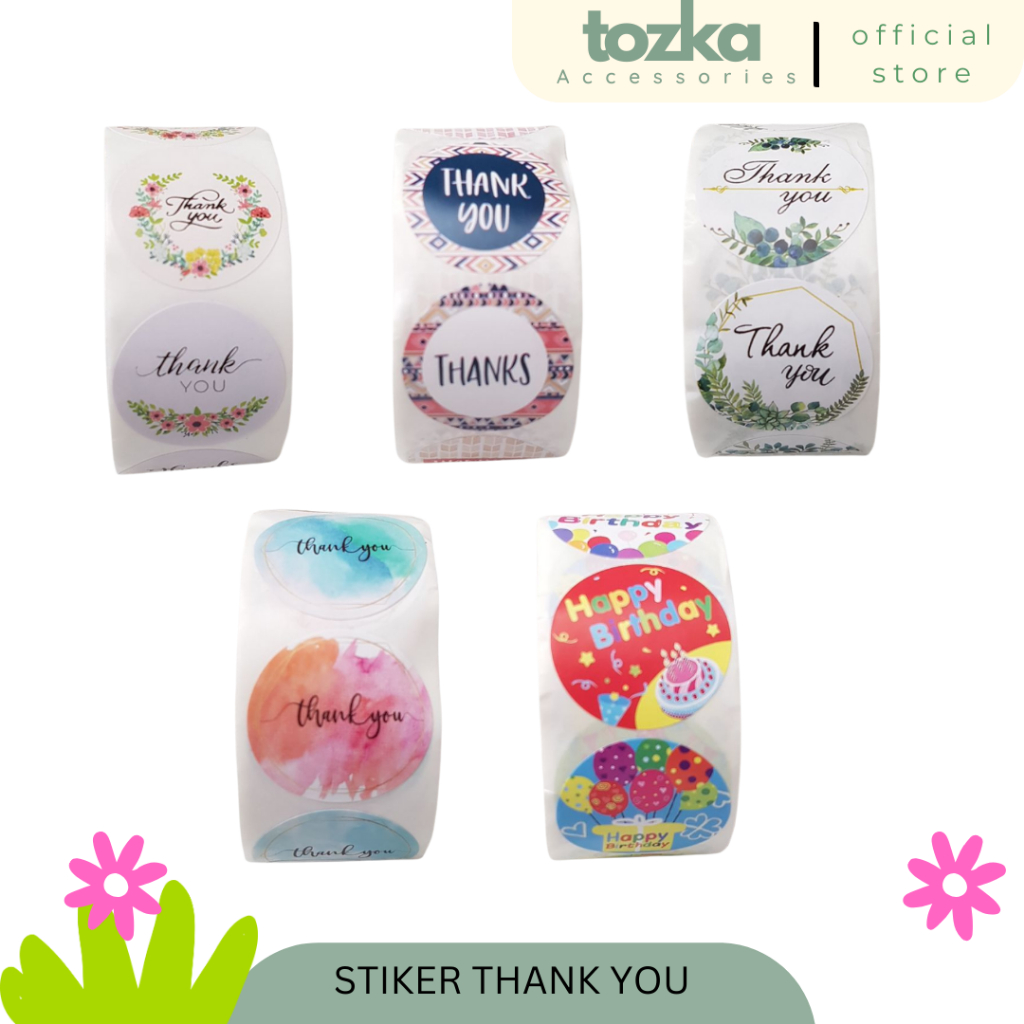 

Tozka Stiker thank you roll I Stiker Happy b'day I Stiker bulat roll