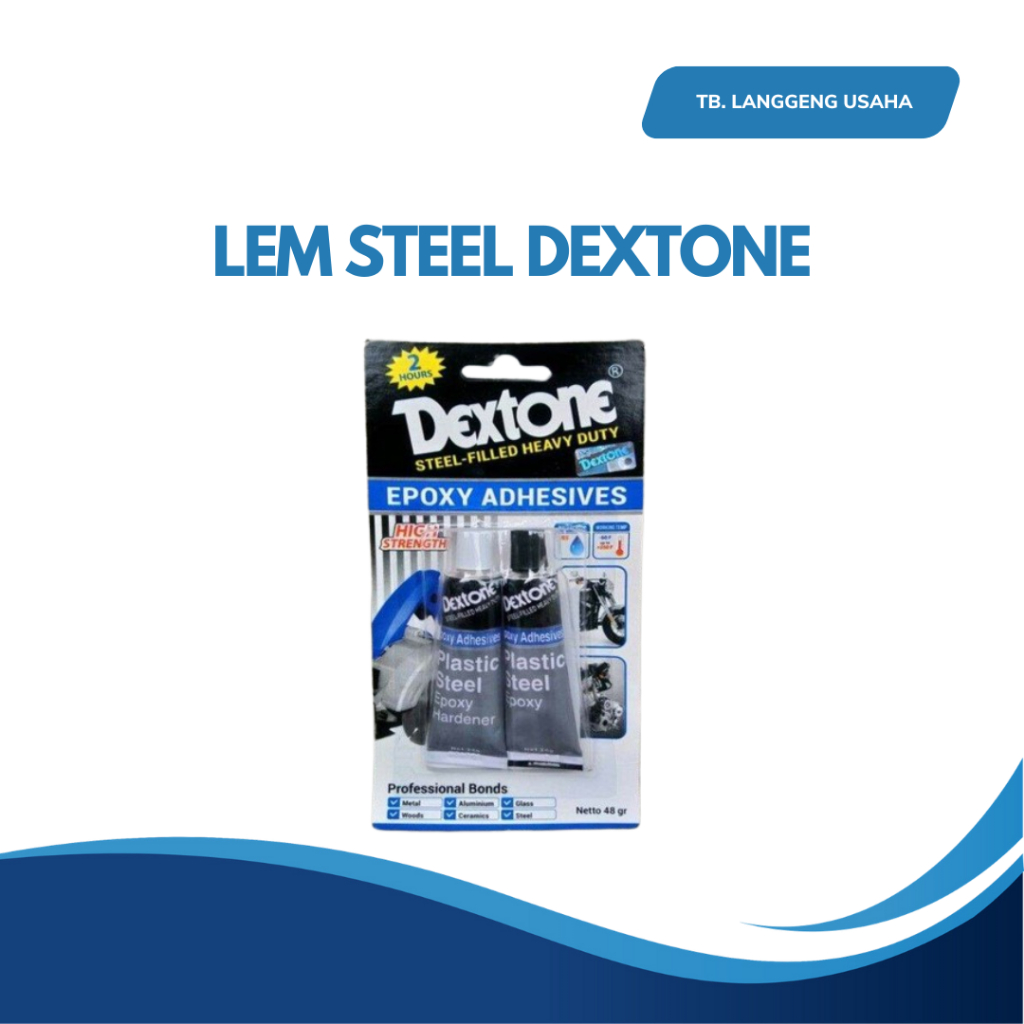 LEM STEEL DEXTONE EPOXY ADHESIVES 2 JAM 48gr clear bening lem dextone bening lem campur besi serbagu