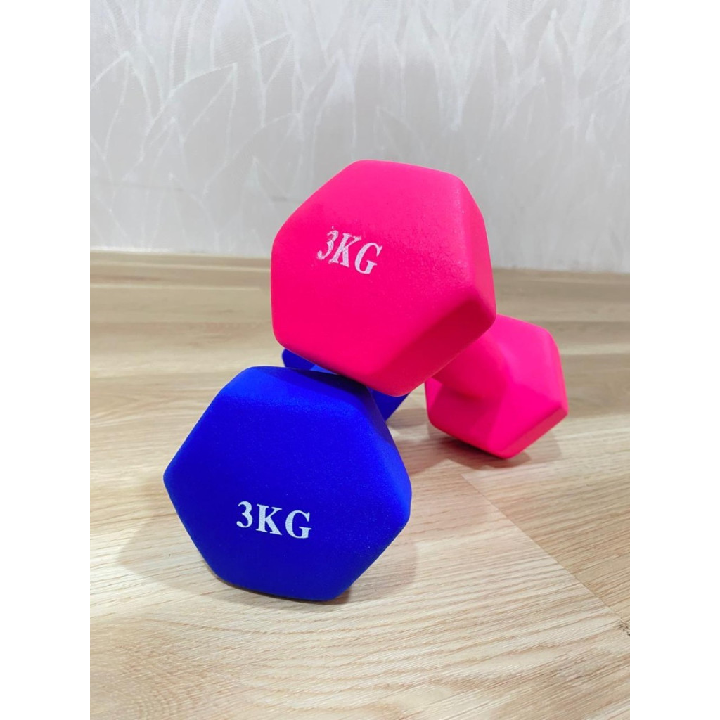 Dumbell 3kg Dumbbell Neoprene Barbel Vinyl Anti slip 3 kg barbel neoprene dumbell neoprene baber dum