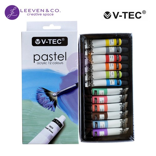 

Cat Acrylic Pastel 12 Warna V-Tec 6ml