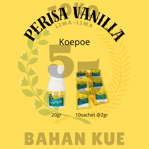 

Perisa Vanilla Bubuk Merek Koepoe 20gr dan 10sachet @2gr