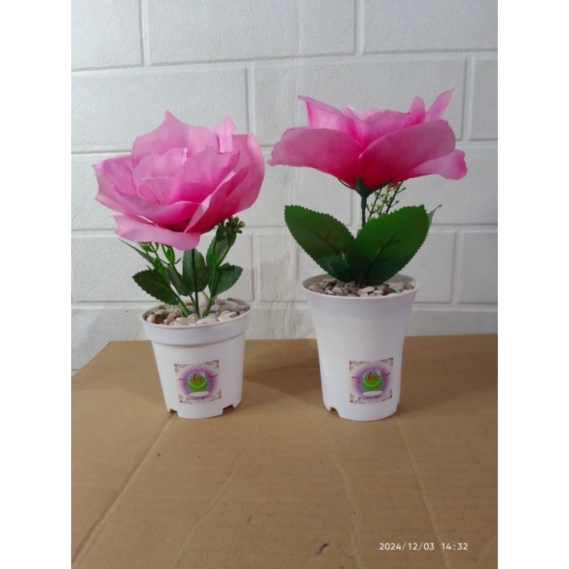 SET BUNGA HIAS MAWAR JUMBO ROSE PINK BUNGA DEKORASI BUNGA. ARTIFICIALL BUNGA KAIN BUNGA PALSU