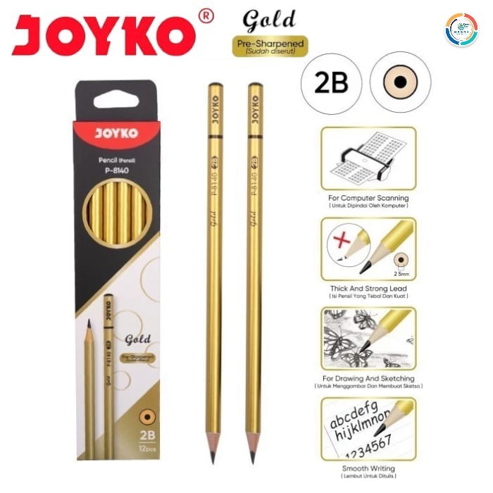 

Joyko Pensil 2B P-8140 Gold | @12 Pencil