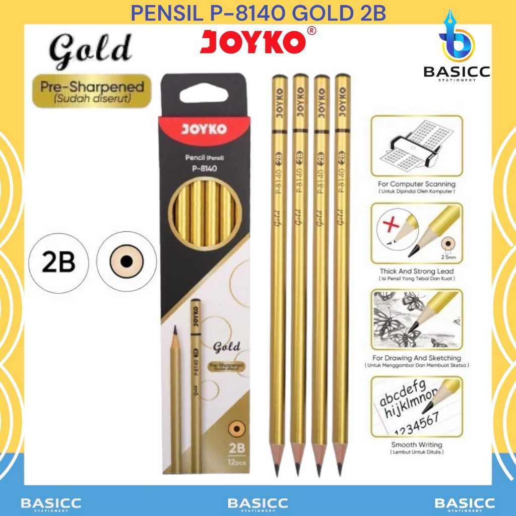 

Joyko Pensil 2B Gold P-8140 | @1Ktk= 12 Pencil