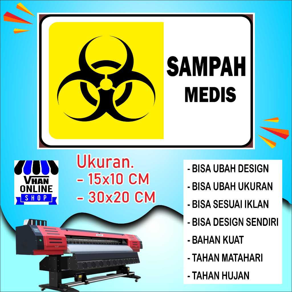

Stiker Sampah Medis Bahan Cerah Kuning