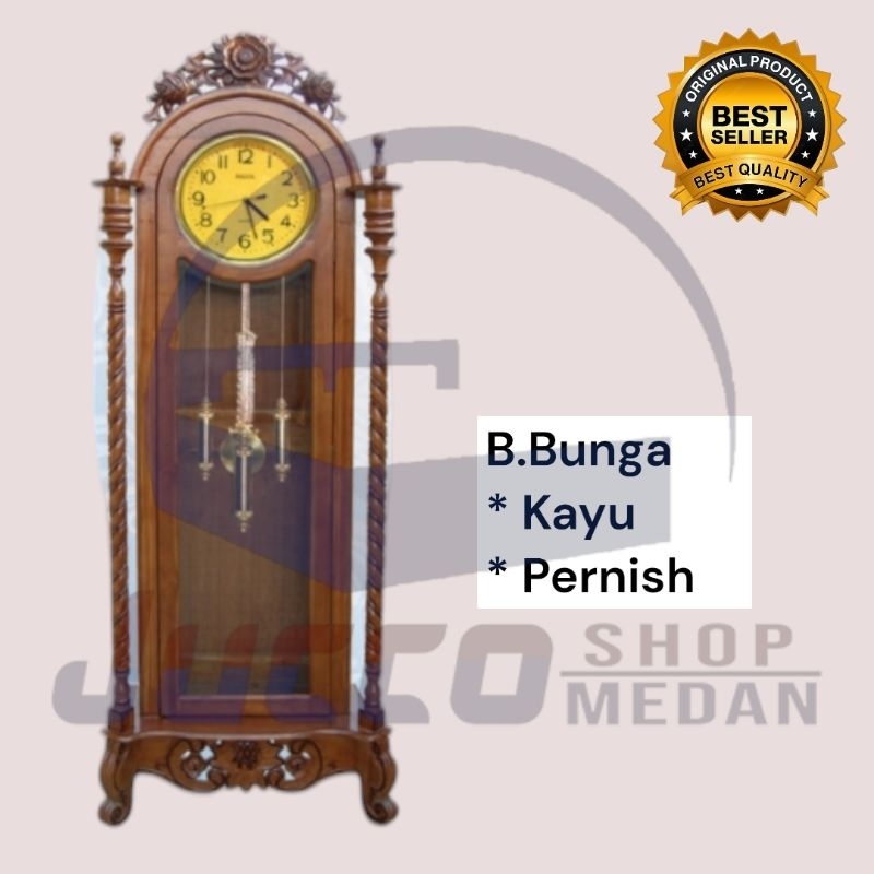 [ Jucco ] Jam Hias Kayu Jati - Jam Pajangan Kayu Jepara Klasik - Jam Hias Murah Mewah - Medan