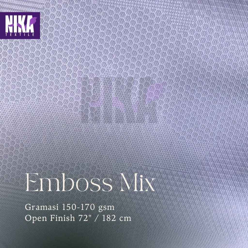 Kain Bahan Jersey Drifit Dryfit Emboss Brazil Corak Mix Putih Premium Embosh emboss