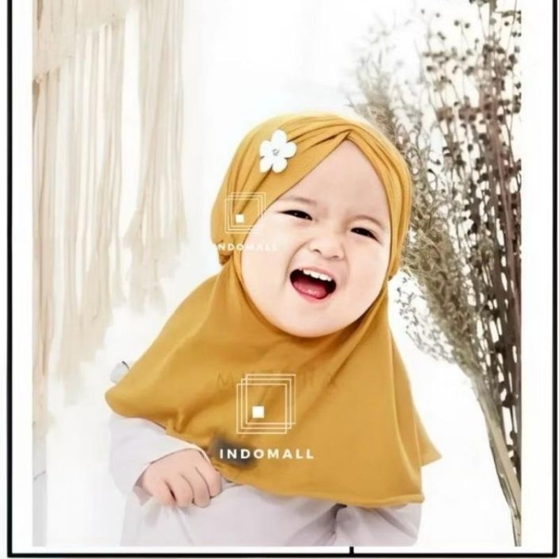 Hijab Anak Lolita Tali Jilbab Bayi New Born Kerudung Anak Perempuan Tali  Bunga Kertas