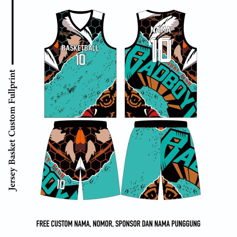 JERSEY BASKET CUSTOM FREE DESIGN FULL PRINTING