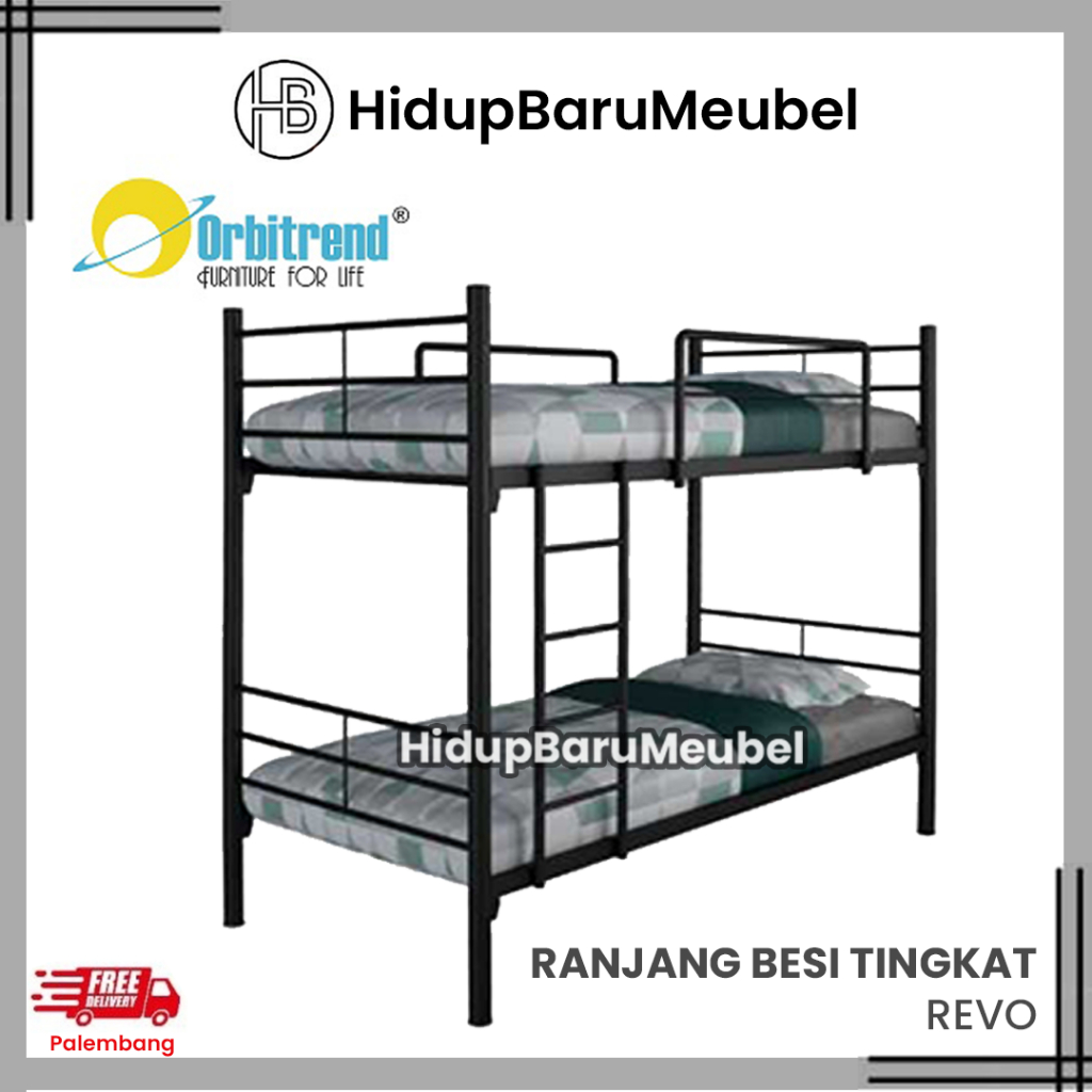 Ranjang besi REVO Orbitrend / bunk bed / tempat tidur anak tingkat kuat / divan dipan susun metal
