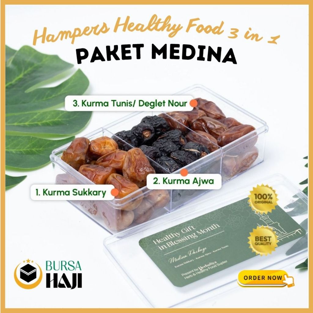 

MEDINA PACKAGE (Kurma Sukari - Kurma Ajwa - Kurma Tunis) / Hampers Cemilan Sehat