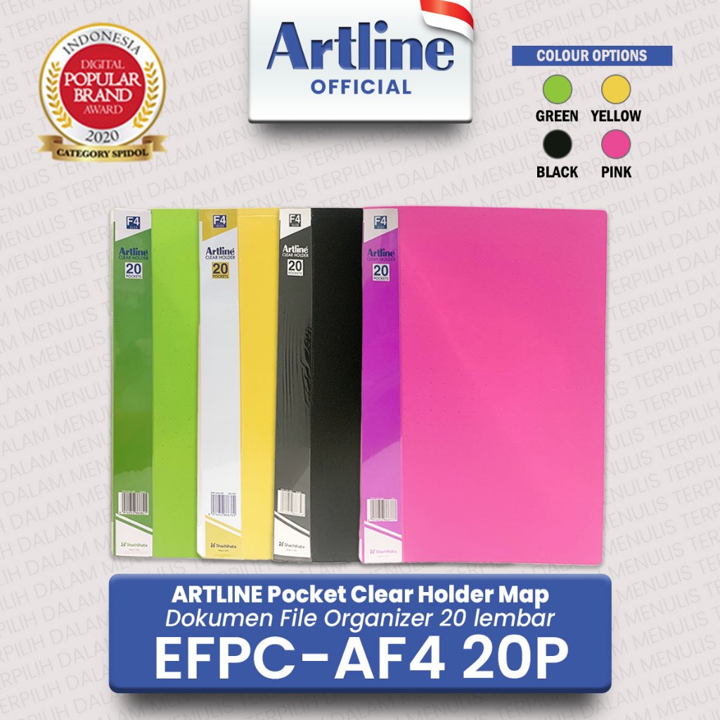 

ARTLINE Pocket Clear Holder Map File Dokumen Organizer 20 lembar EFPC-AF4 20P