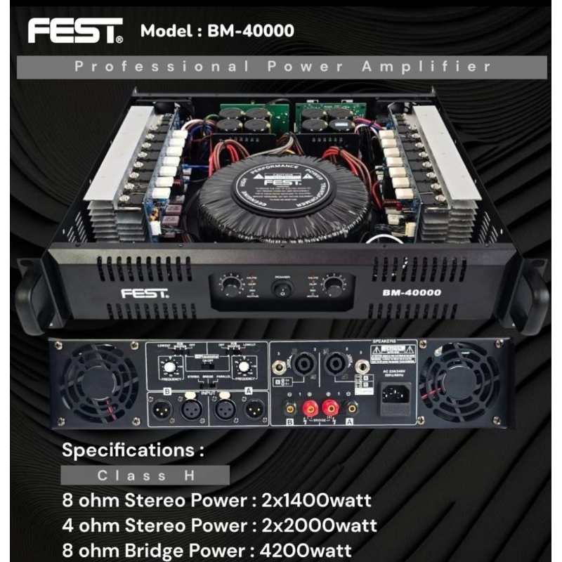 POWER AMPLIFIER FEST BM 40000/FEST BM40000/FESTBM40000 NEW CLASS H.
