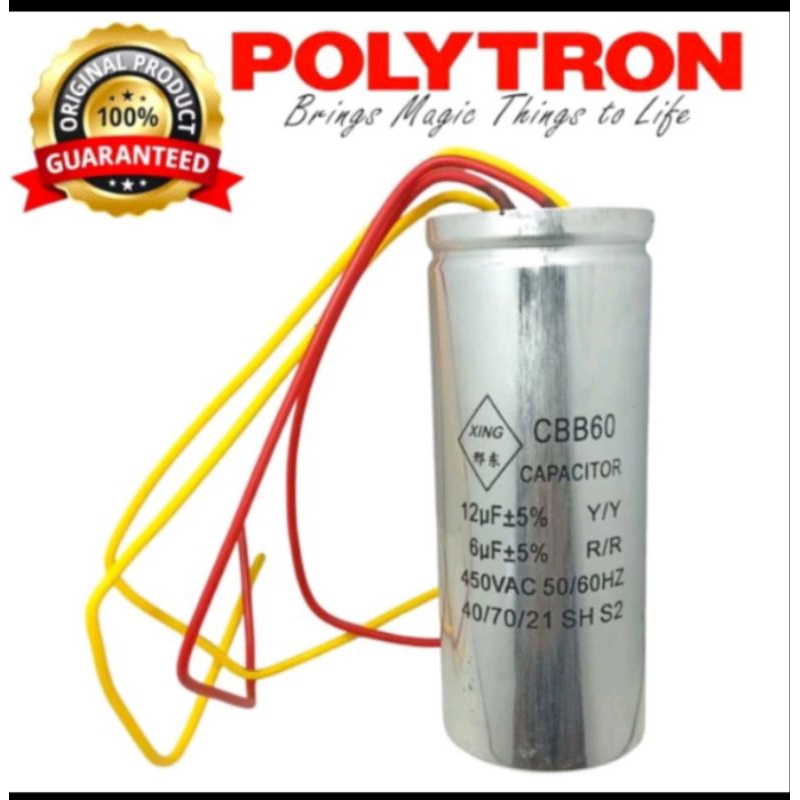 Kapasitor CAPASITOR mesin cuci Polytron 2 Tabung PWM7567