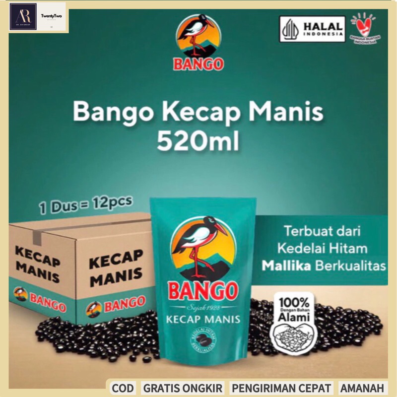 

Kecap Manis BANGO 520ml 1 Kardus (12 Pcs)