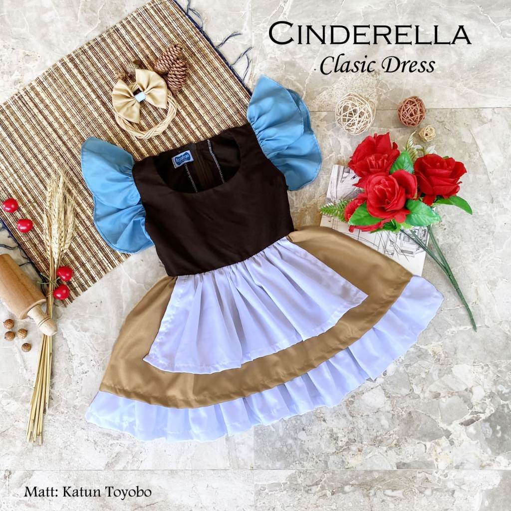 Baju anak baju cinderella classic dress baju anak dan dewasa