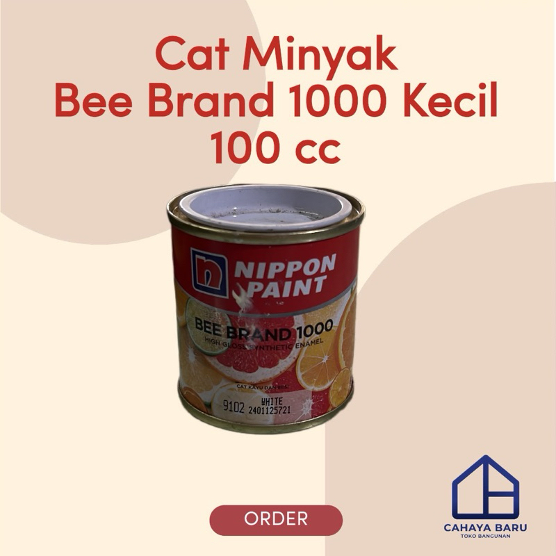 

Cat Minyak Kecil Bee Brand 1000 Warna Putih Biru Merah 100 cc Cat Besi Kayu