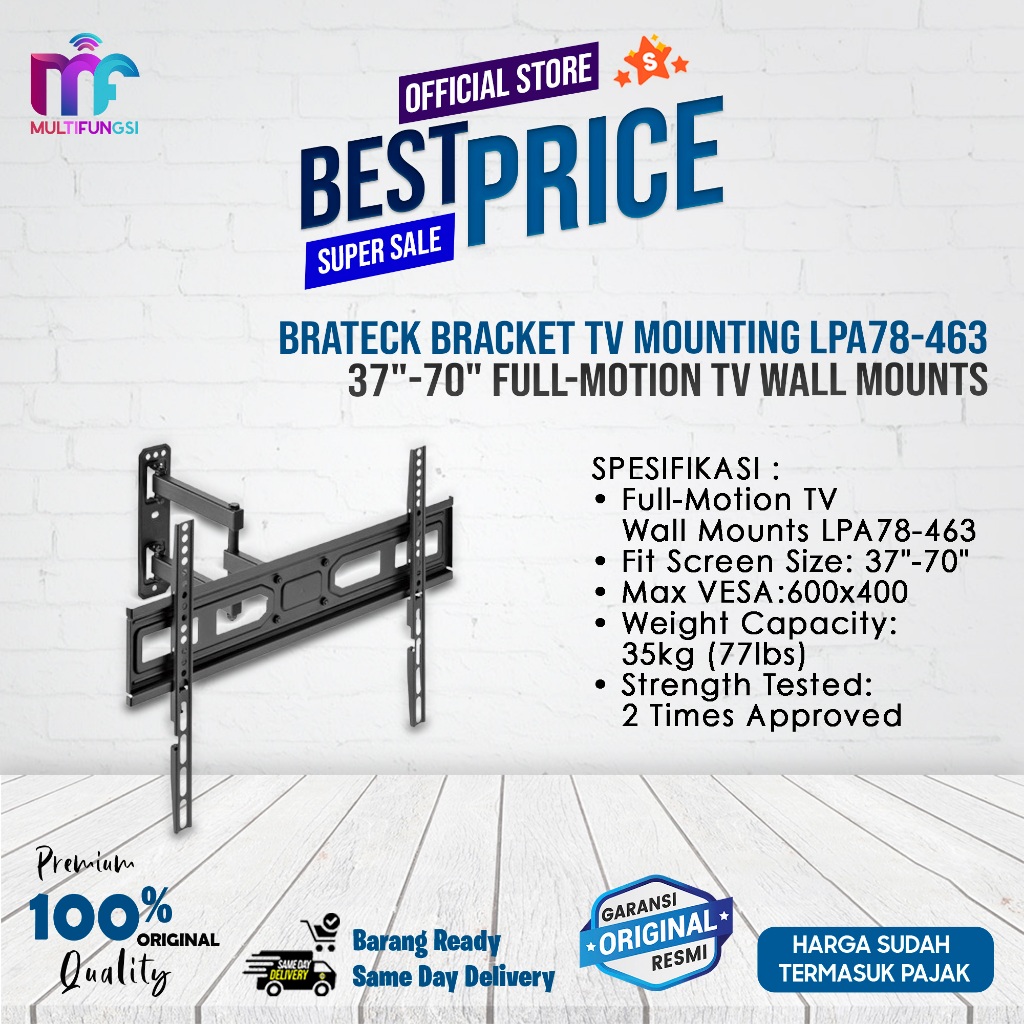 Brateck Bracket TV Mounting LPA78-463 37"-70" Full-Motion TV Wall Mounts