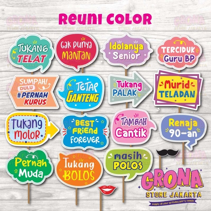 ACC Photobooth Reuni Color / Aksesoris Foto Reuni Color/ Photo Props Reuni Color