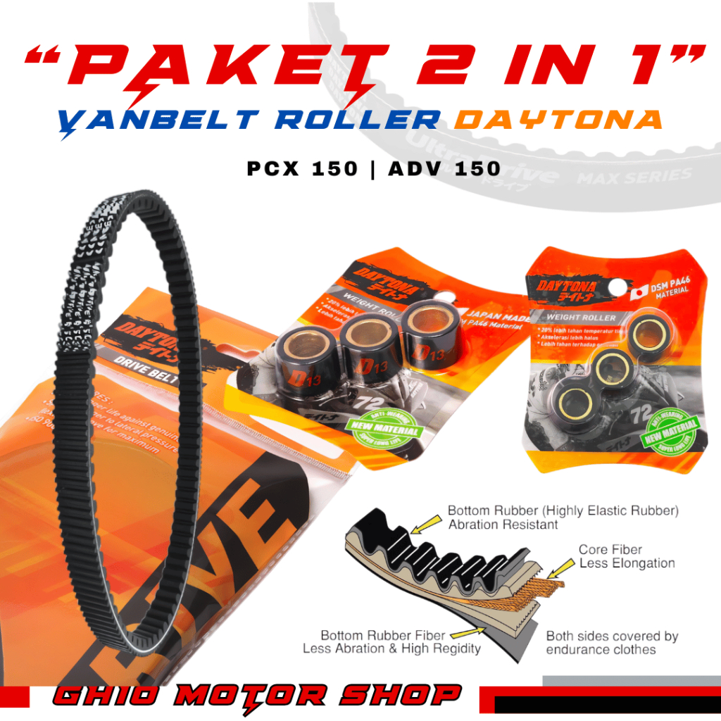 V Belt Set Roller Daytona vario 150 Vanbelt & Roller
